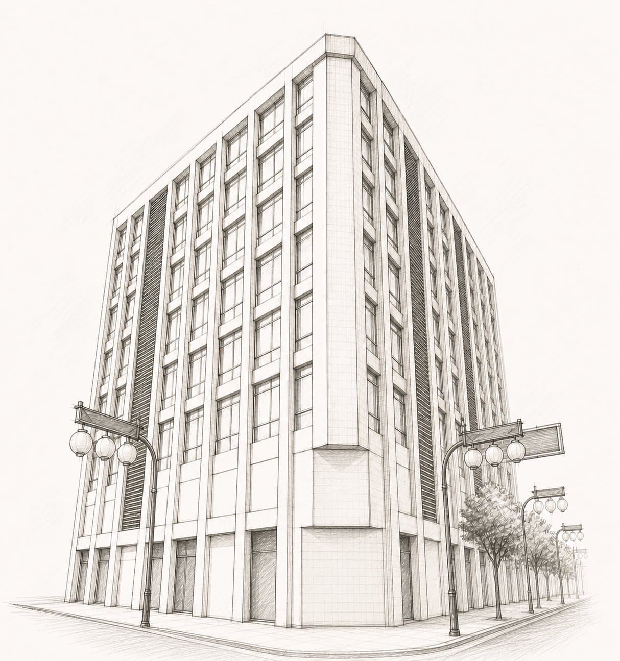 Ilustração do edifício na Rua Barão de Iguape, 212
